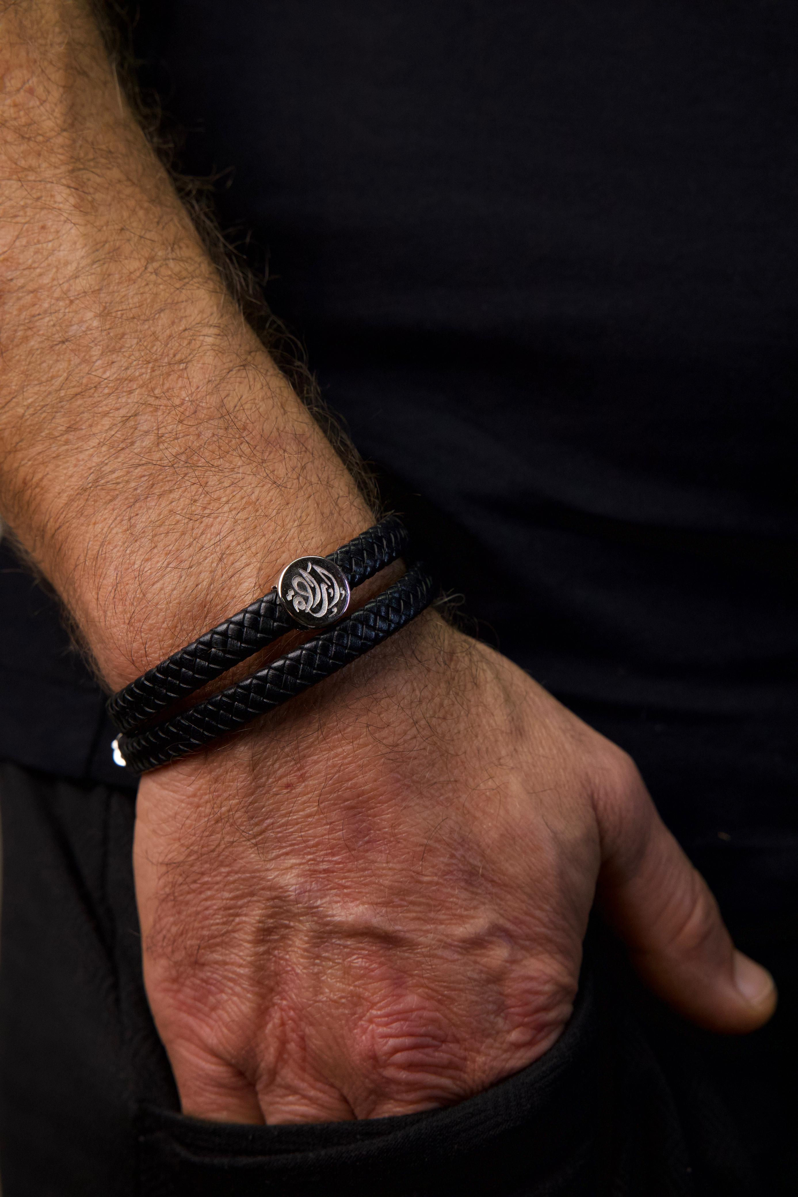 Sands of Strength Mens Sterling Silver Bracelet